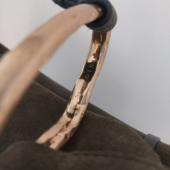 BIAGINI Dark Green Suede Shoulder Bag Italian Luxury Designer Gold Hardware NEW - Picture 11 of 16